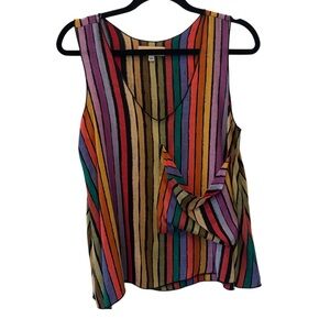 Colorful Striped Sleeveless Top